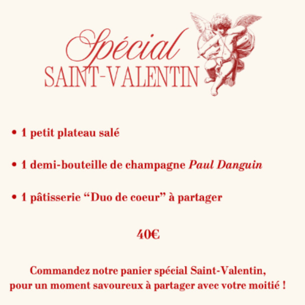 Panier spécial St-Valentin à la boulangerie des pirelons